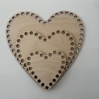 Wooden Basket Base - Heart