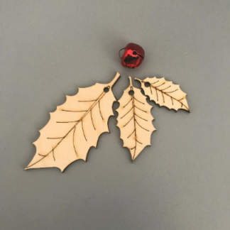 Holly leaves, laser cut leaves
