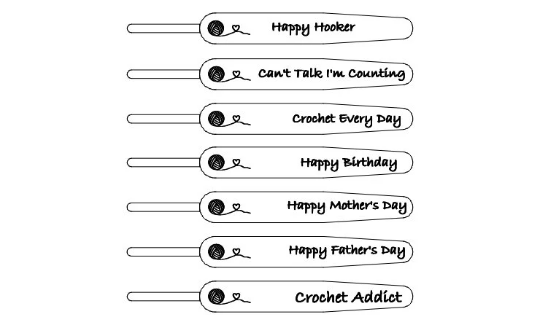 Engraved Bamboo Crochet Hooks - Image 3