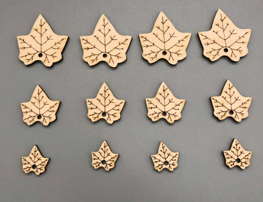 Pumpkin leaves, laser cut leaves